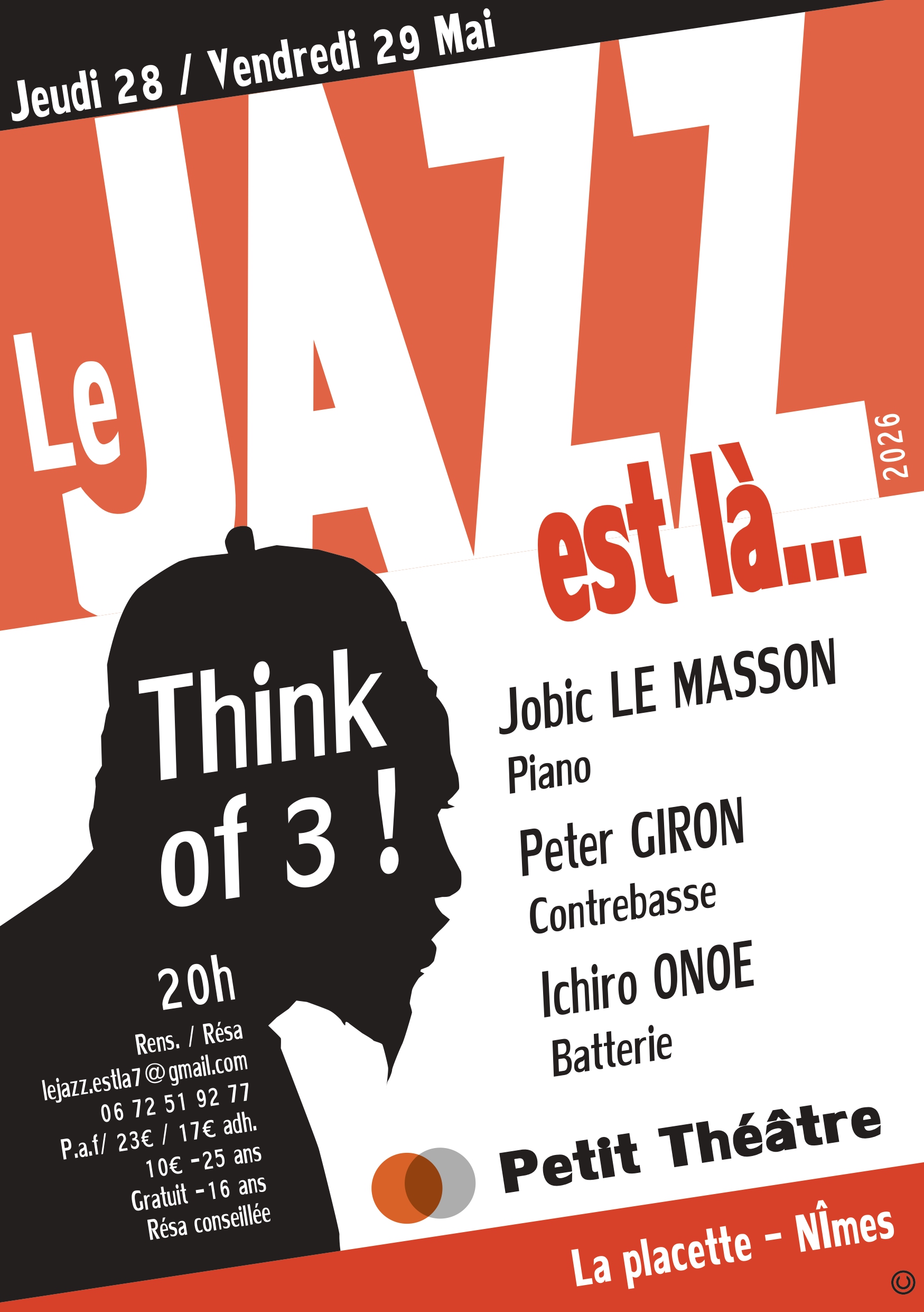 Association Le Jazz Est Là : « Think of 3 ! »